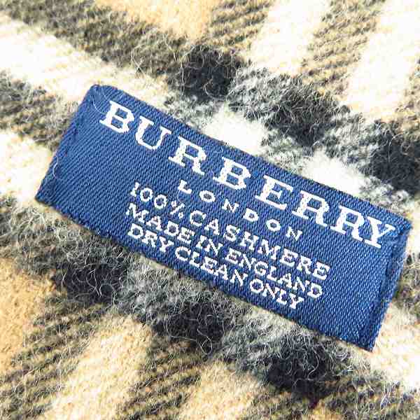 実際に弊社で買取させて頂いたBURBERRY LONDON/バーバリーロンドン カシミア100% イングランド製 チェック柄 マフラーの画像 3枚目