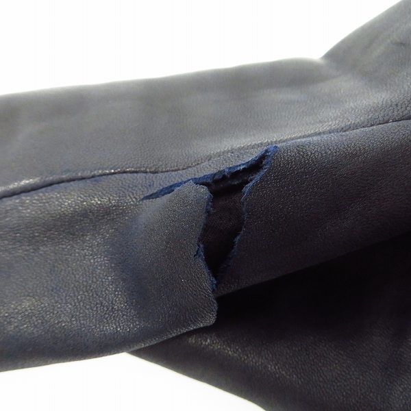 実際に弊社で買取させて頂いたEdition/エディション 製品染め ラムレザー シングルライダースジャケット 46の画像 5枚目