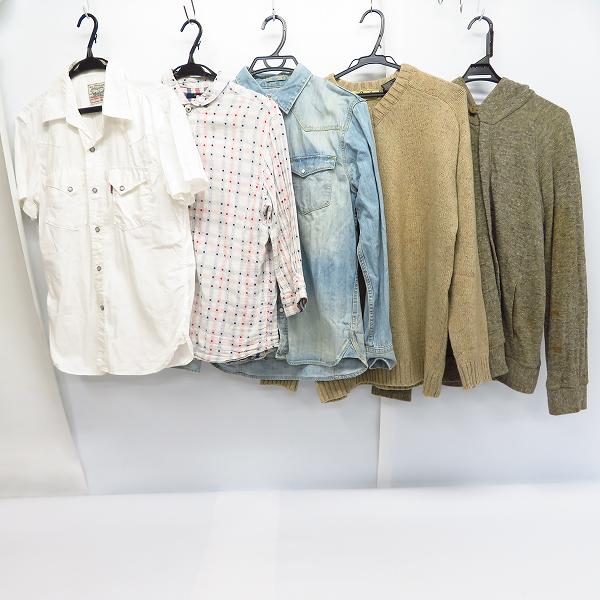 実際に弊社で買取させて頂いたナノユニバース/リーバイス/ブルーブルー他 半袖 七分袖 長袖 シャツ/セーター/パーカー 5点セット