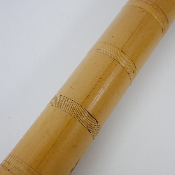 実際に弊社で買取させて頂いた【ジャンク】琴古流 尺八 容山銘 二つ印 金縁歌口 中継ぎ銀三線籐巻き 和楽器 約61cmの画像 8枚目