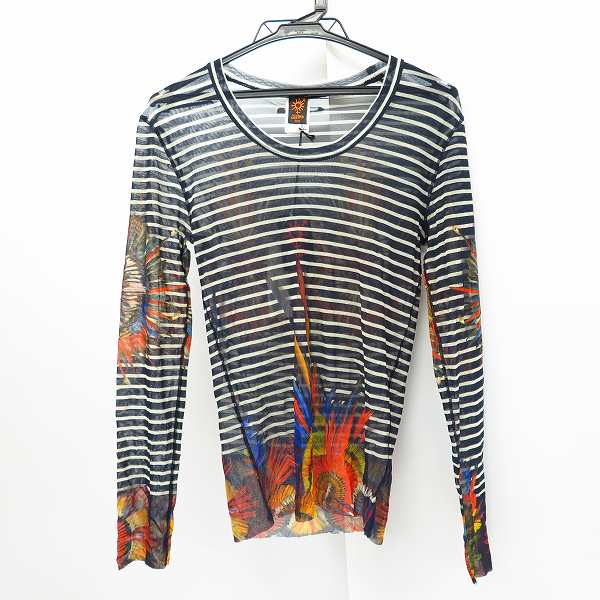 実際に弊社で買取させて頂いたJEAN PAUL GAULTIER SOLEIL/ジャンポールゴルチェ ソレイユ パワーネット プリント ボーダー 長袖 カットソー S