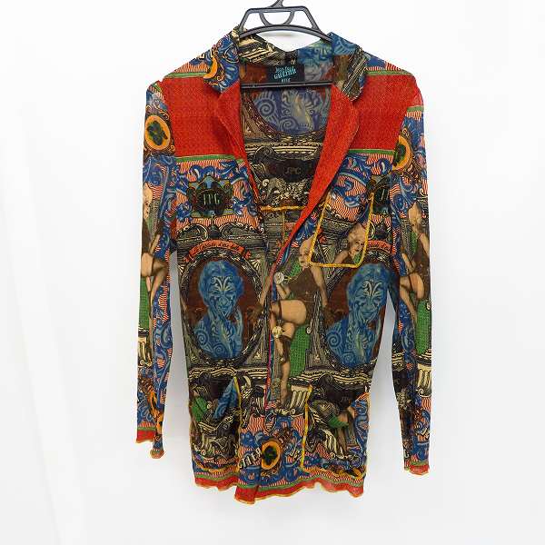 実際に弊社で買取させて頂いたJEAN PAUL GAULTIER MAILLE/ジャンポールゴルチェ マイユ シェルボタン 総柄 ナイロン ジャケット/48