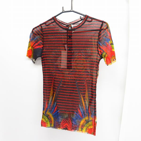実際に弊社で買取させて頂いたJEAN PAUL GAULTIER SOLEIL/ジャンポールゴルチェ パワーネット ヘンリーネック プリント  Tシャツ カットソー S