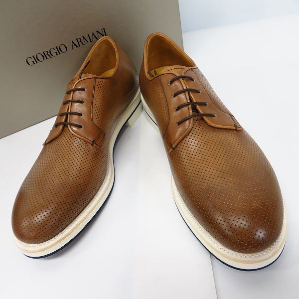実際に弊社で買取させて頂いたGIORGIO ARMANI/ジョルジオアルマーニ パンチングレザーシューズ 8