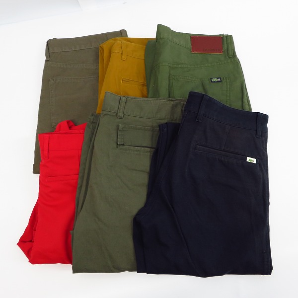 実際に弊社で買取させて頂いたLACOSTE/ラコステ ワンポイントロゴ  チノパン/スラックス/ハーフパンツ ボトムス 6点セット 76/38 