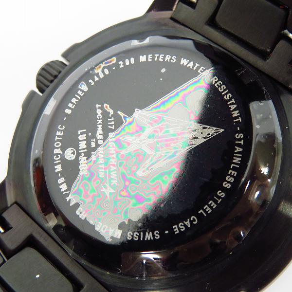 実際に弊社で買取させて頂いたLUMINOX/ルミノックス NIGHTHAWK ナイトホーク F-117/3400-200【動作未確認】の画像 3枚目