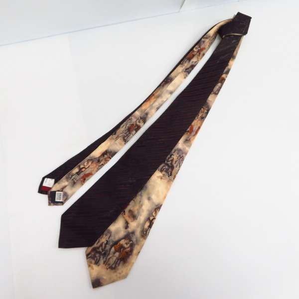 実際に弊社で買取させて頂いたJEAN PAUL GAULTIER/ジャンポールゴルチェ 絵画プリント ネクタイ 等 2点セットの画像 6枚目
