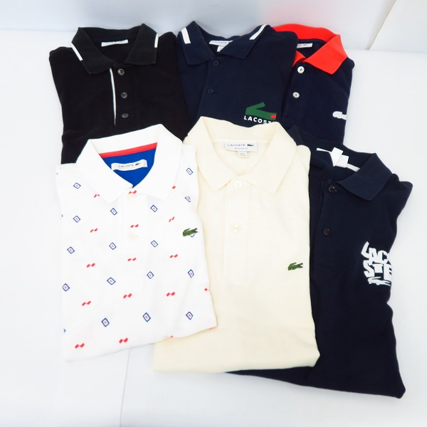 実際に弊社で買取させて頂いたLACOSTE/ラコステ ワンポイントロゴ ポロシャツ 半袖/トップス カットソー 6点セット 1/2