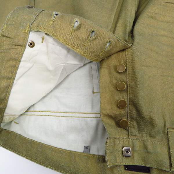 実際に弊社で買取させて頂いた【JPタグ】Dior HOMME/ディオールオム 06SS ゴールドコーティング スキニーデニムパンツ 6EH1011405/26の画像 2枚目