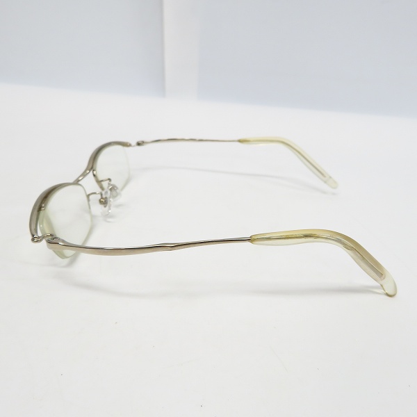 実際に弊社で買取させて頂いた999.9/フォーナインズ メタル ハーフリム アイウェア/メガネフレーム S-207T 度入りの画像 2枚目