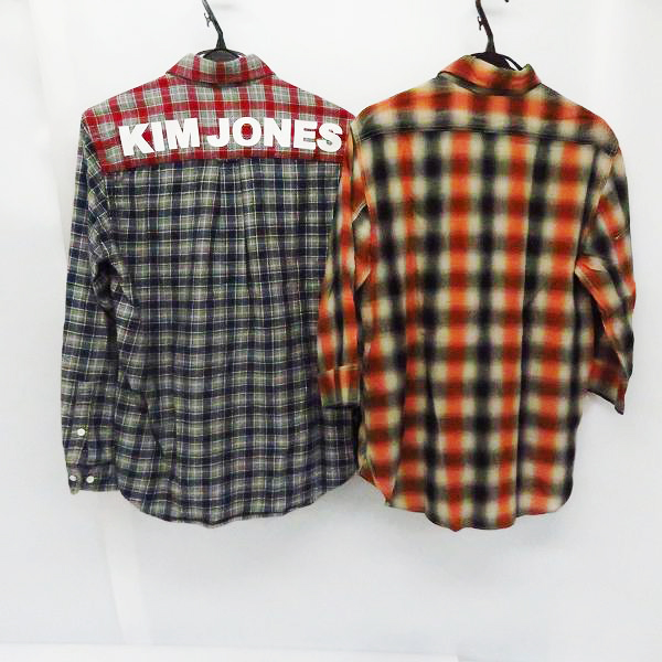 実際に弊社で買取させて頂いたKIM JONES/キムジョーンズ NICHE/ニッチ チェックフランネル シャツ 長袖 2点セット S/Mの画像 1枚目