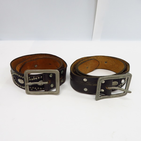 実際に弊社で買取させて頂いたHTC Hollywood Trading Company/エイチティーシー ピーナッツスタッズベルト 2点セット