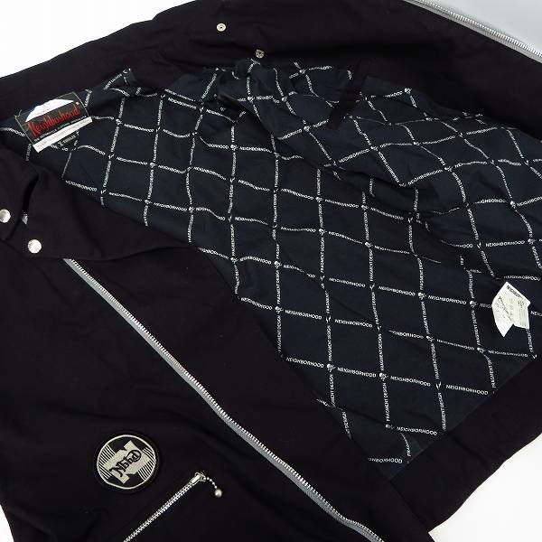 実際に弊社で買取させて頂いたNEIGHBORHOOD×fragment design/ネイバーフッド×フラグメントデザイン パッチ付き ダブルライダースジャケット/XLの画像 2枚目