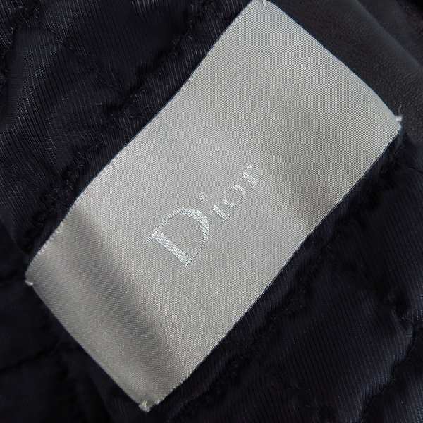 実際に弊社で買取させて頂いた【JPタグ】Dior HOMME/ディオールオム 08AW ラムレザー シングルライダージャケット 8H3540980003/46の画像 3枚目