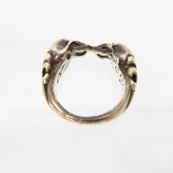 実際に弊社で買取させて頂いたCRAZY PIG/クレイジーピッグ TWO SKULL TUDOR RING/2スカルチューダーリング 11.5号の画像 4枚目