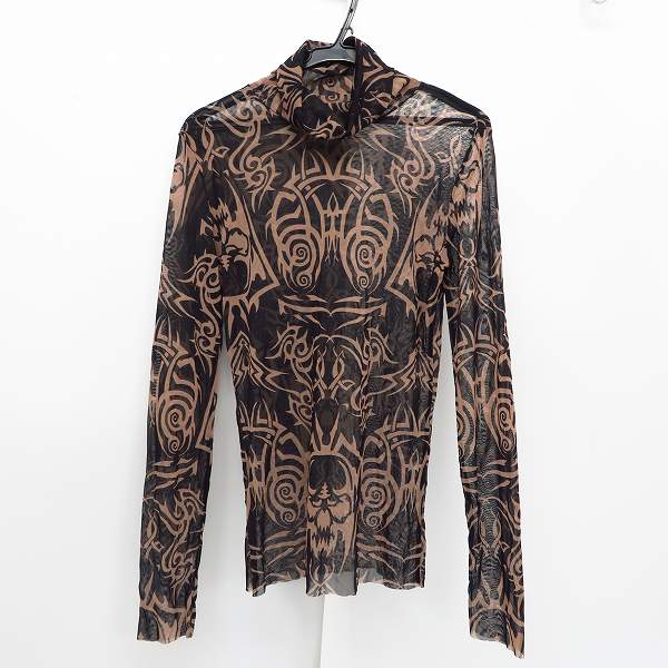 実際に弊社で買取させて頂いたJEAN PAUL GAULTIER/ジャンポールゴルチェ シースルー タートルネック トライバルプリント カットソー 48