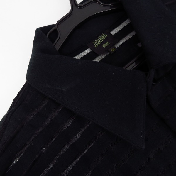 実際に弊社で買取させて頂いたJEAN PAUL GAULTIER HOMME/ジャンポールゴルチェオム パワーネット ボーダー 半袖シャツ 48の画像 5枚目