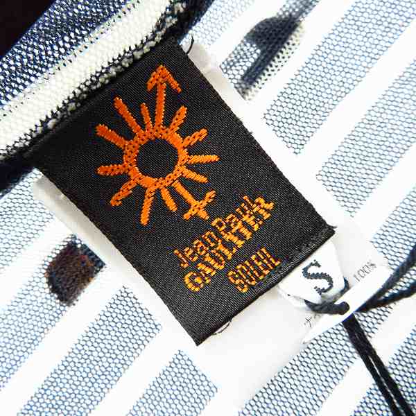 実際に弊社で買取させて頂いたJEAN PAUL GAULTIER SOLEIL/ジャンポールゴルチェ ソレイユ パワーネット プリント ボーダー 長袖 カットソー Sの画像 2枚目