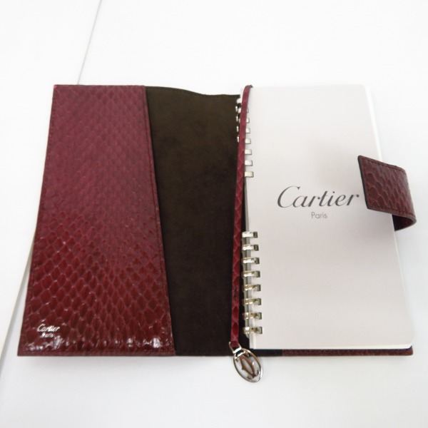 実際に弊社で買取させて頂いたCartier/カルティエ レ・マスト パイソンレザー ノートブックカバー L3001058の画像 3枚目