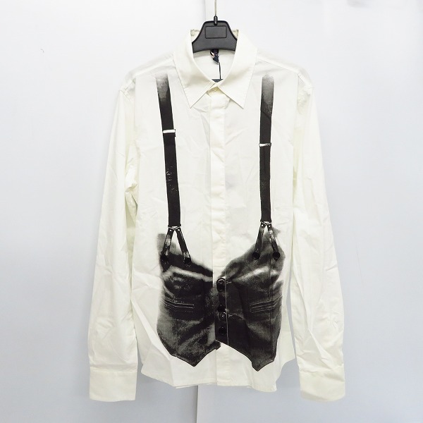実際に弊社で買取させて頂いたJEAN PAUL GAULTIER/ジャンポールゴルチェ フロント/バック フェイクプリント 長袖 ブラウス S