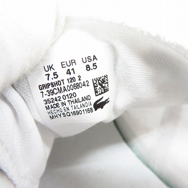 実際に弊社で買取させて頂いたLACOSTE/ラコステ GRIPSHOT キャンバススニーカー 7-39CMA0068042/US8.5の画像 5枚目