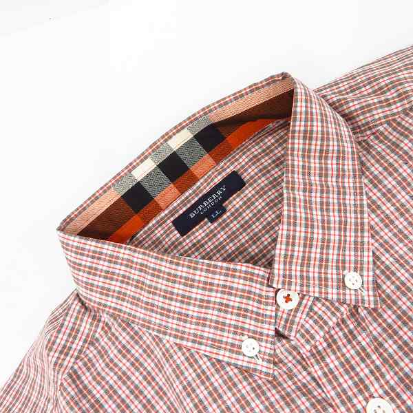 実際に弊社で買取させて頂いたBURBERRY LONDON/バーバリーロンドン ロゴ刺繍 半袖チェックシャツ LLの画像 5枚目