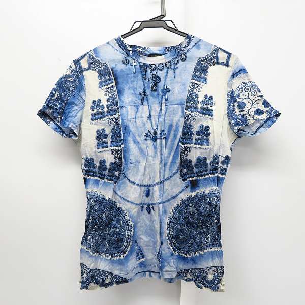 実際に弊社で買取させて頂いたJEAN PAUL GAULTIER HOMME/ジャンポールゴルチェオム 総柄 半袖 Tシャツ カットソー ホワイト×ブルー 48