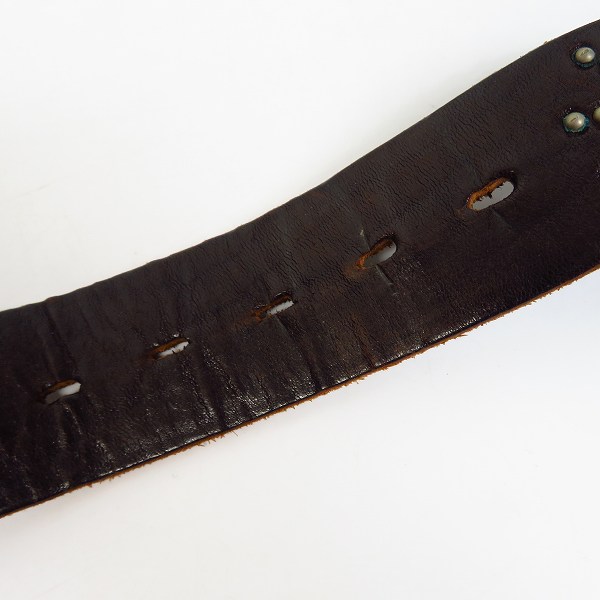 実際に弊社で買取させて頂いたHTC/Hollywood Trading Company/エイチティーシー レザーベルト レザー切り替え スタッズ/ストーン ブラウン系の画像 6枚目