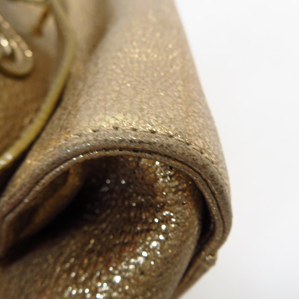 実際に弊社で買取させて頂いたJIMMY CHOO/ジミーチュウ ロゴプレート ロザリー レザーハンドバッグ ゴールドの画像 5枚目