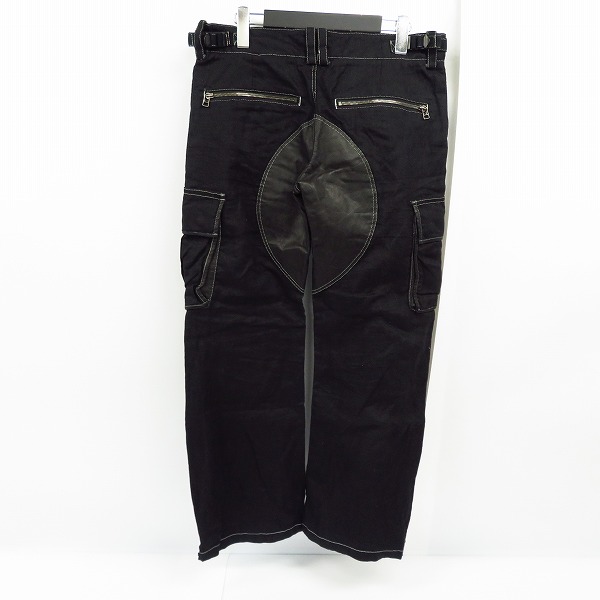 実際に弊社で買取させて頂いたKyoji Maruyama/キョウジマルヤマ レザー 切り替え 裾 ジップ カーゴ パンツ 2の画像 1枚目