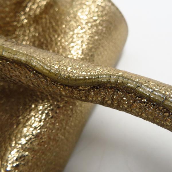 実際に弊社で買取させて頂いたJIMMY CHOO/ジミーチュウ ロゴプレート ロザリー レザーハンドバッグ ゴールドの画像 6枚目