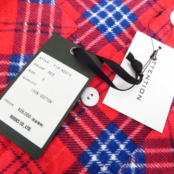 実際に弊社で買取させて頂いた【未使用】NUMBER (N)INE/ナンバーナイン16aw チェック ネルシャツ F16-NS013/3の画像 6枚目