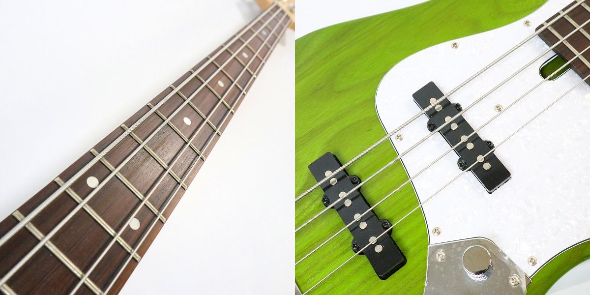 実際に弊社で買取させて頂いた★Bacchus/バッカス WJB-400R ASH GRN-SM ジャズベース タイプ エレキベース ソフトケース付きの画像 4枚目