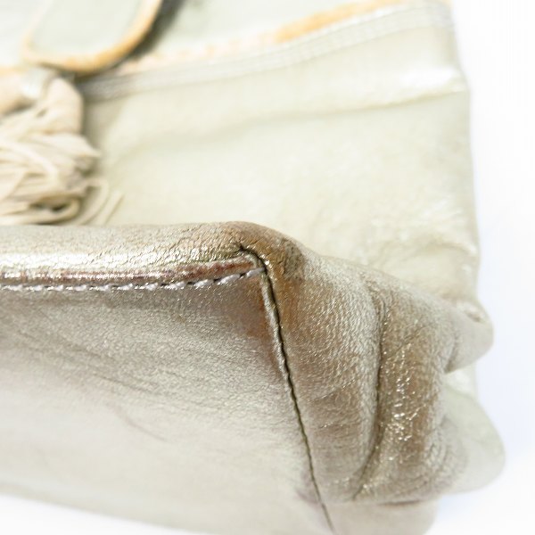 実際に弊社で買取させて頂いたLOEWE/ロエベ レザー ハンドバッグ ゴールドの画像 7枚目