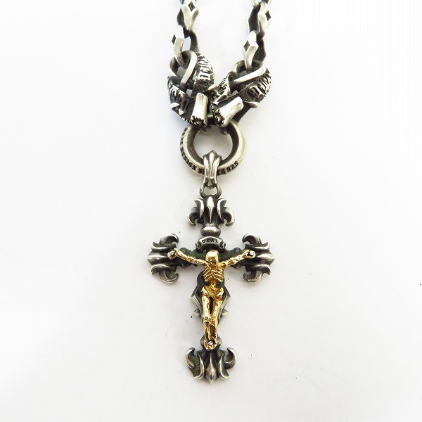 実際に弊社で買取させて頂いた【カスタム】DEAL DESIGN/ディールデザイン K18/SV925 ロンググランドリリー スカル  ネックレスの画像 1枚目