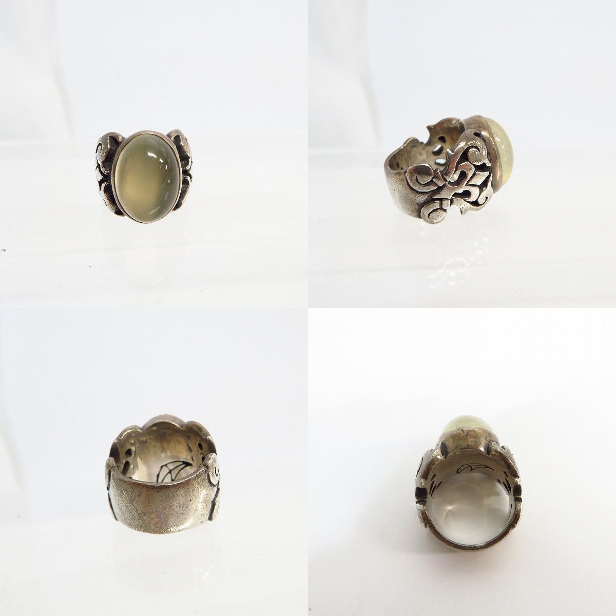 実際に弊社で買取させて頂いた【ギャラ付】CRAZY PIG/クレイジーピッグ TUDOR THORN ムーンストーン リング 13号の画像 1枚目