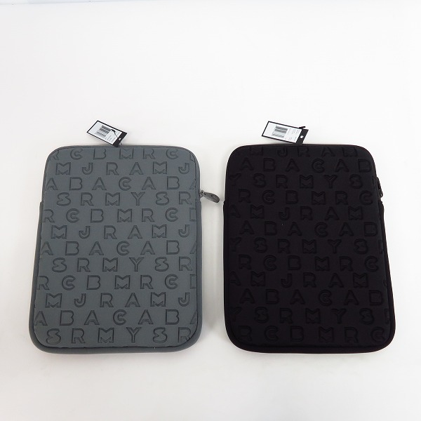 実際に弊社で買取させて頂いた【未使用】MARC BY MARC JACOBS/マークバイマークジェイコブス タブレットケース/クラッチバッグ 黒/灰 2点セットの画像 2枚目