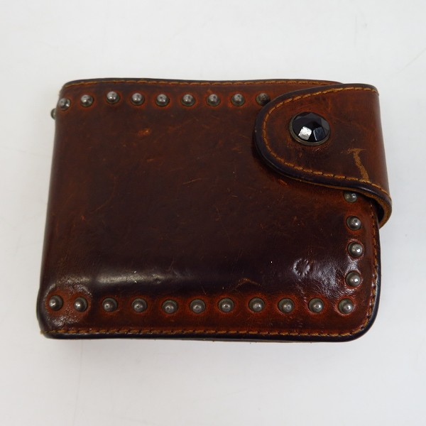 実際に弊社で買取させて頂いたHTC/Hollywood Trading Company/エイチティーシー スタッズ レザー 二つ折り 財布