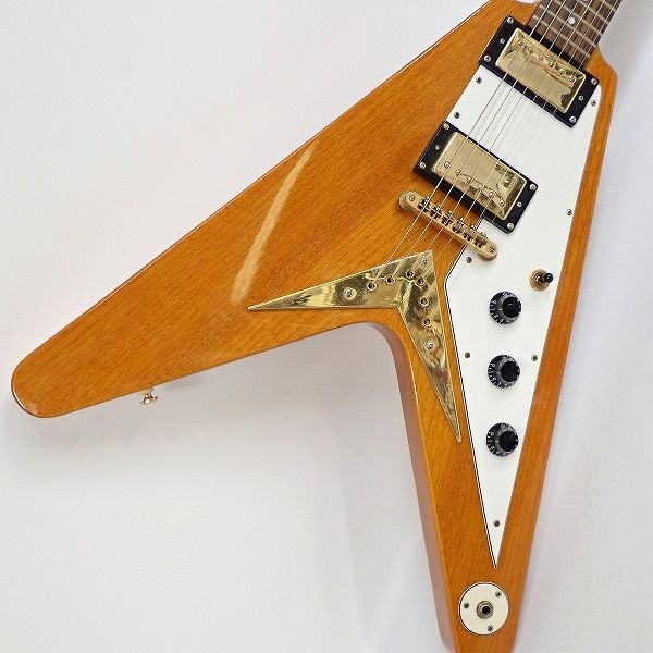 実際に弊社で買取させて頂いた★Epiphone/エピフォン 1958 Korina Flying V/コリーナ フライング V ソフトケース付の画像 4枚目