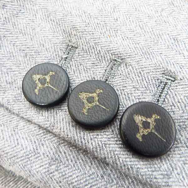 実際に弊社で買取させて頂いたBACKBONE/バックボーン 12FW ウールテーラードジャケット/ジレ 2ピース グレー 革巻きボタン/S の画像 5枚目