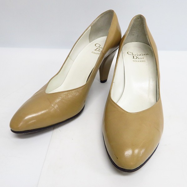 実際に弊社で買取させて頂いた【難有り】Christian Dior/クリスチャンディオール レザー ピンヒールシューズ 5.5