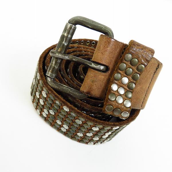 実際に弊社で買取させて頂いたHTC/Hollywood Trading Company/エイチティーシー 7連スタッズ レザーベルト 