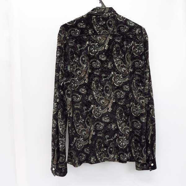 実際に弊社で買取させて頂いたNUMBER (N)INE/ナンバーナイン ペイズリー柄 ベロアシャツ/4の画像 1枚目