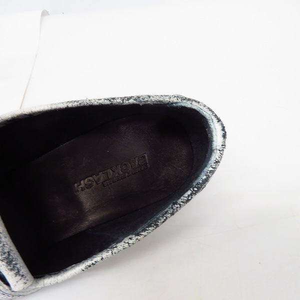 実際に弊社で買取させて頂いたISAMU KATAYAMA BACKLASH/バックラッシュ クラック加工 レザーローファー ホワイト 620-01 26.0の画像 4枚目