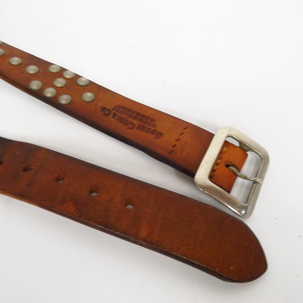 実際に弊社で買取させて頂いたSUGAR CANE/シュガーケーン ORIGINAL STYLE LEATHER MAN MADE MATERIAL スタッズ レザー ベルト/36の画像 3枚目