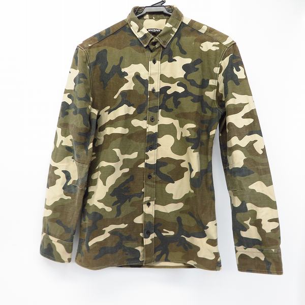 実際に弊社で買取させて頂いたBALMAIN/バルマン 14AW 迷彩/カモフラ柄 長袖シャツ W4HT120C653/37