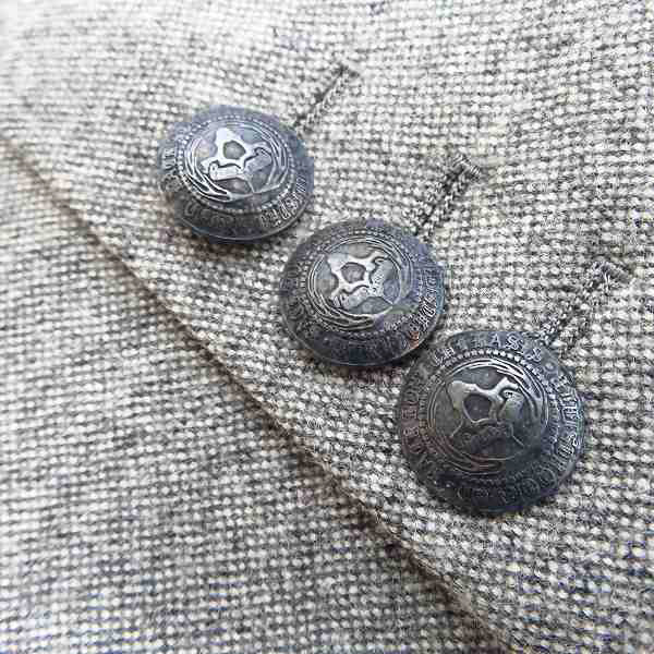 実際に弊社で買取させて頂いたBACKBONE THE CLASSIC/バックボーン 09FW ウールテーラードジャケット/ジレ 2ピース グレー/Sの画像 5枚目