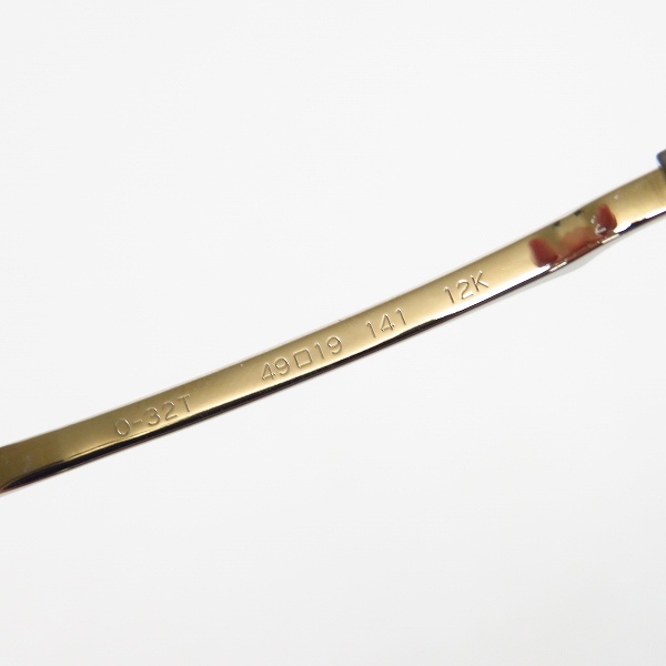 実際に弊社で買取させて頂いた999.9/フォーナインズ メガネフレーム O-32T オーバル型/シルバーの画像 5枚目