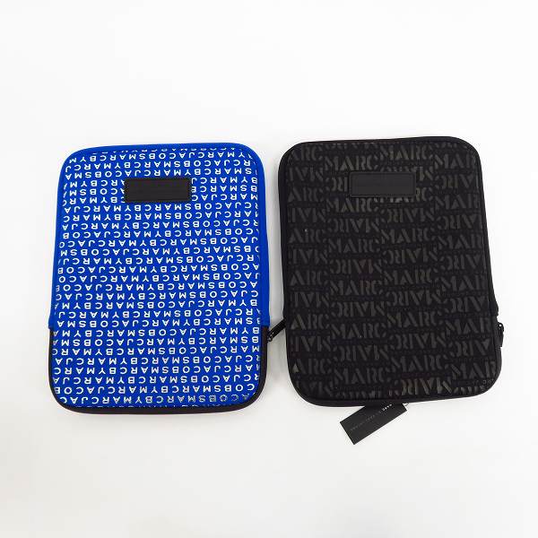 実際に弊社で買取させて頂いた【未使用】MARC BY MARC JACOBS/マークバイマークジェイコブス ロゴ総柄 タブレットケース/クラッチバッグ 2点セットの画像 1枚目