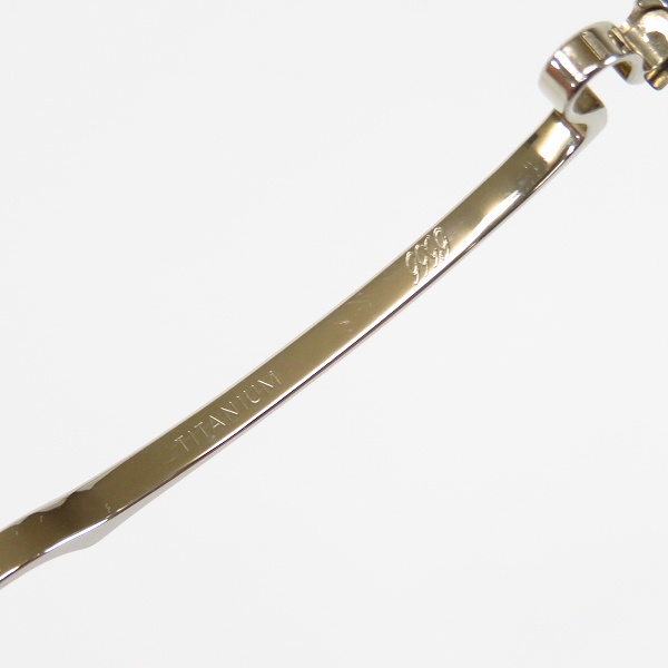 実際に弊社で買取させて頂いた999.9/フォーナインズ メガネフレーム O-32T オーバル型/シルバーの画像 4枚目